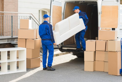 Commercial movers assisting a business relocation in Colliers Wood