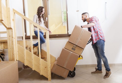 Packing and transporting office furniture during a Colliers Wood move